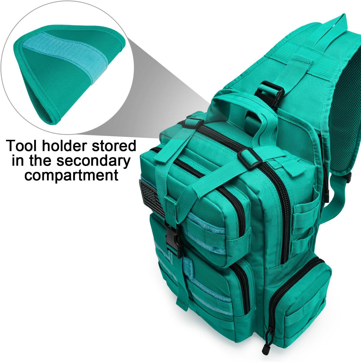 imageG4Free Large Tactical EDC Sling Bag Backpack Military Molle Bag Single Strap Shoulder Backpack for Men EDC Adjustable HolderPeacock Green