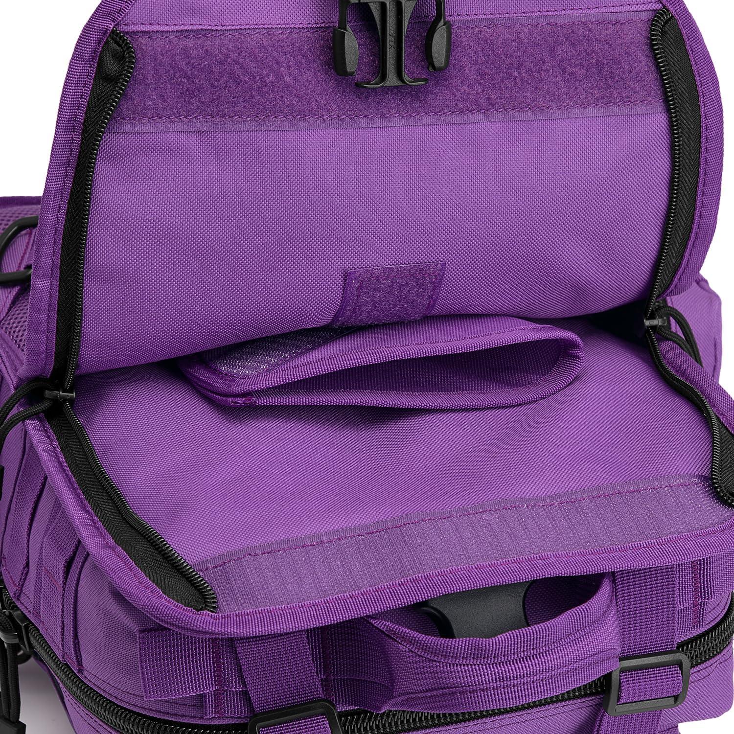 imageG4Free Large Tactical EDC Sling Bag Backpack Military Molle Bag Single Strap Shoulder Backpack for Men EDC Adjustable HolderPurple