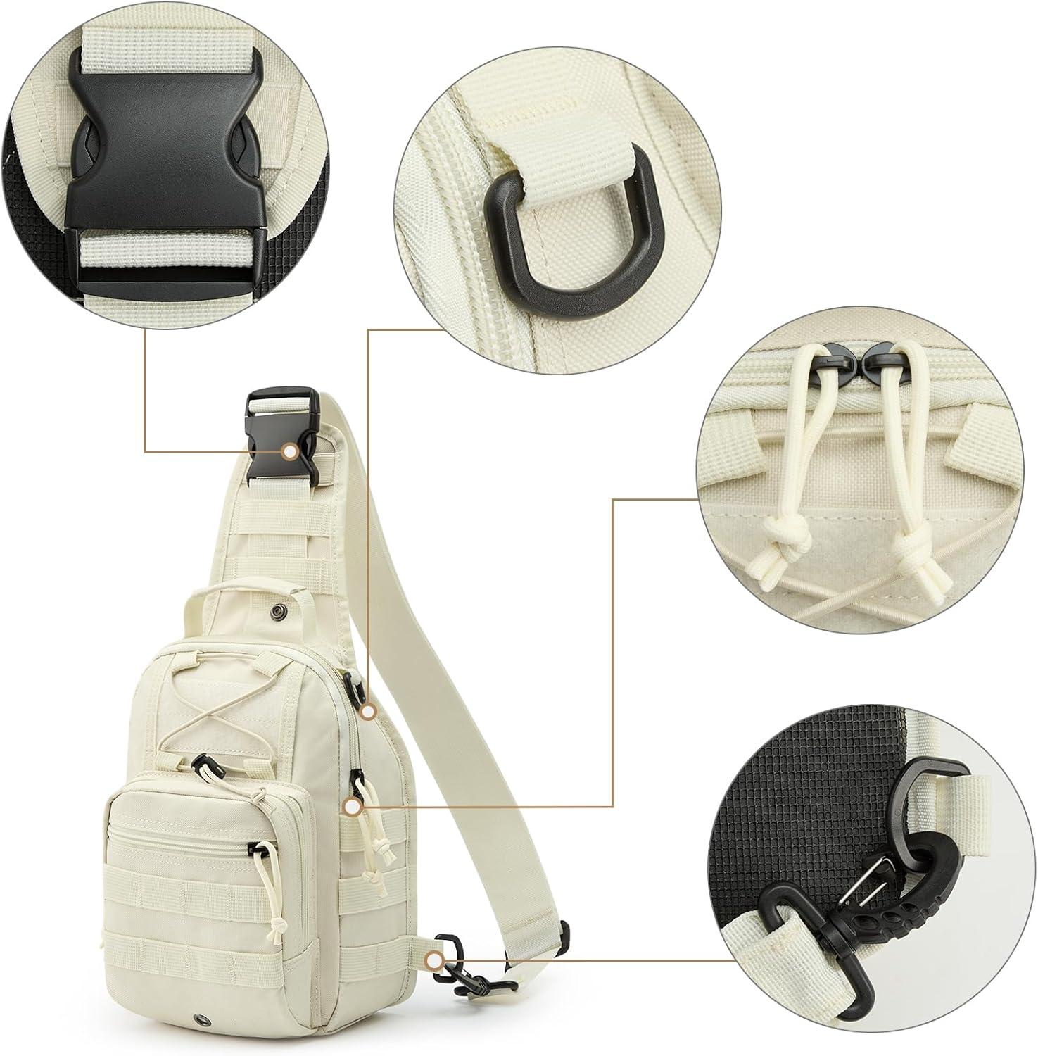 imageG4Free Outdoor Tactical Bag Backpack Military Sport Bag Pack Sling Shoulder Backpack Tactical Pack for Every Day CarryBeige