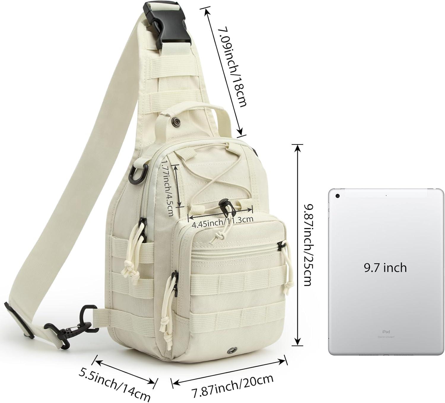 imageG4Free Outdoor Tactical Bag Backpack Military Sport Bag Pack Sling Shoulder Backpack Tactical Pack for Every Day CarryBeige