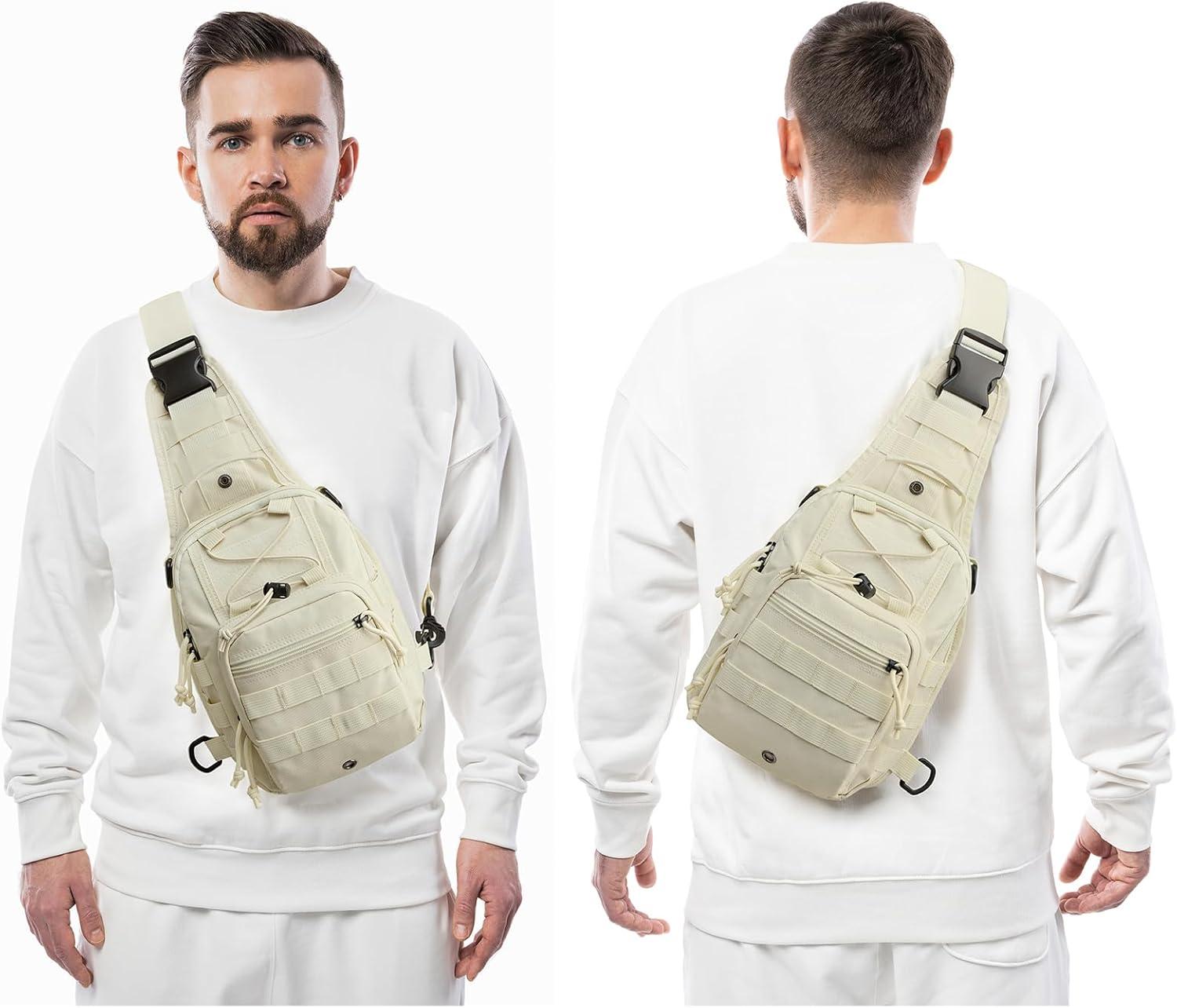 imageG4Free Outdoor Tactical Bag Backpack Military Sport Bag Pack Sling Shoulder Backpack Tactical Pack for Every Day CarryBeige