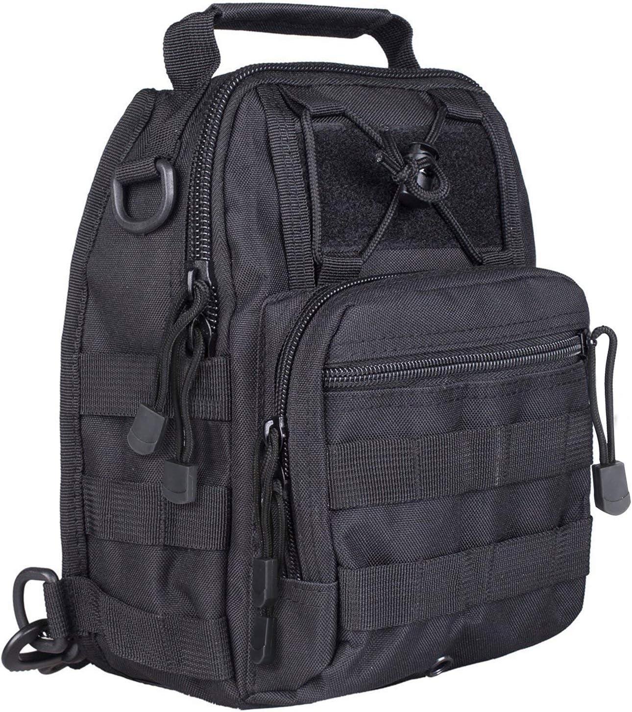 imageG4Free Outdoor Tactical Bag Backpack Military Sport Bag Pack Sling Shoulder Backpack Tactical Pack for Every Day CarryBlack