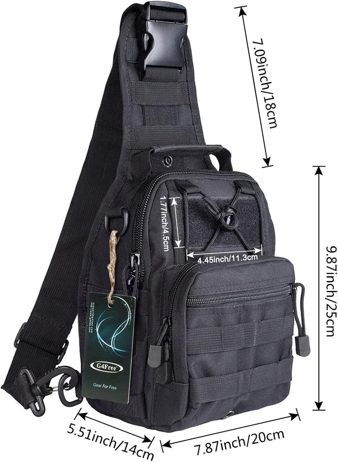 imageG4Free Outdoor Tactical Bag Backpack Military Sport Bag Pack Sling Shoulder Backpack Tactical Pack for Every Day CarryBlack