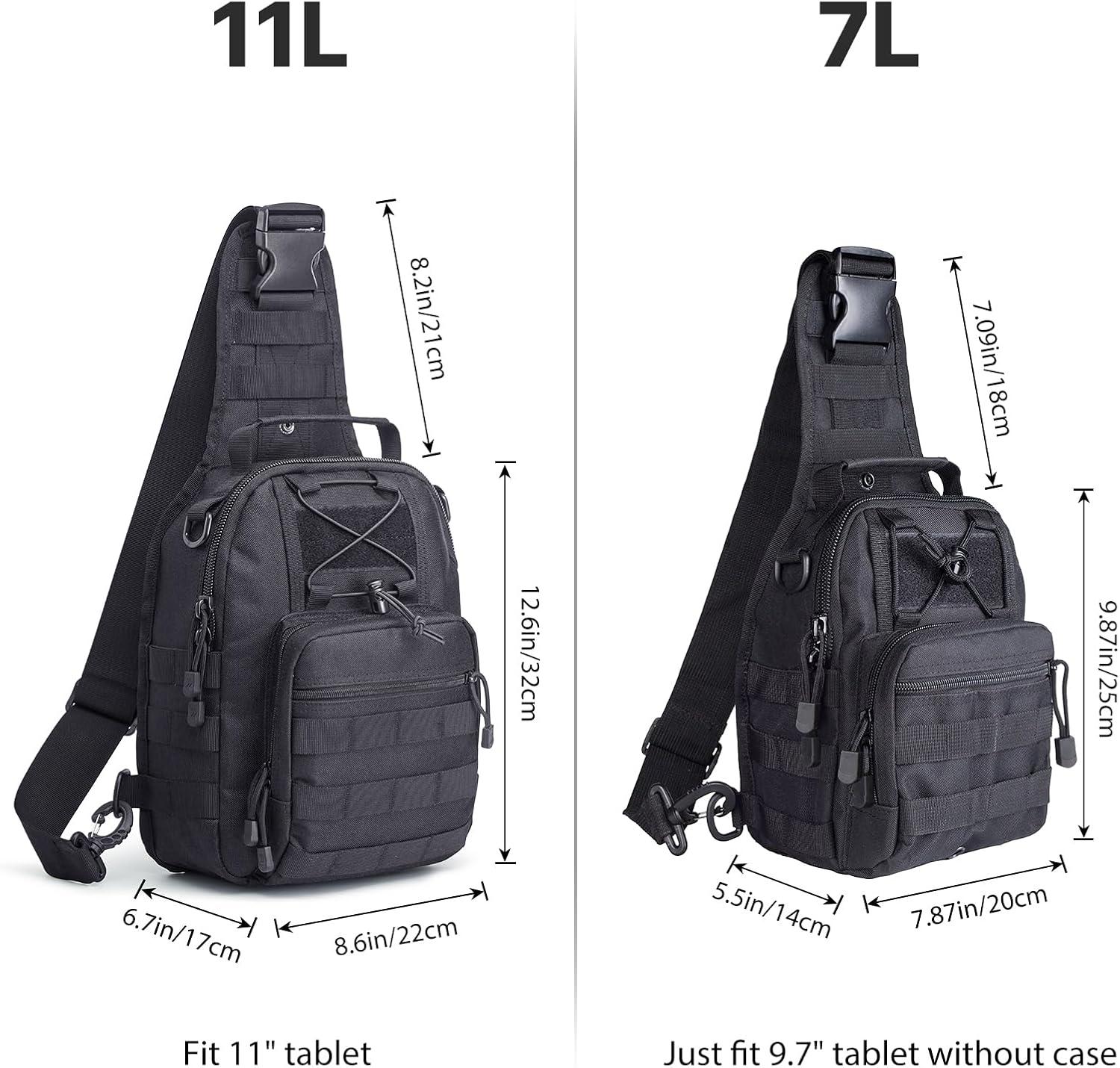 imageG4Free Outdoor Tactical Bag Backpack Military Sport Bag Pack Sling Shoulder Backpack Tactical Pack for Every Day CarryBlack