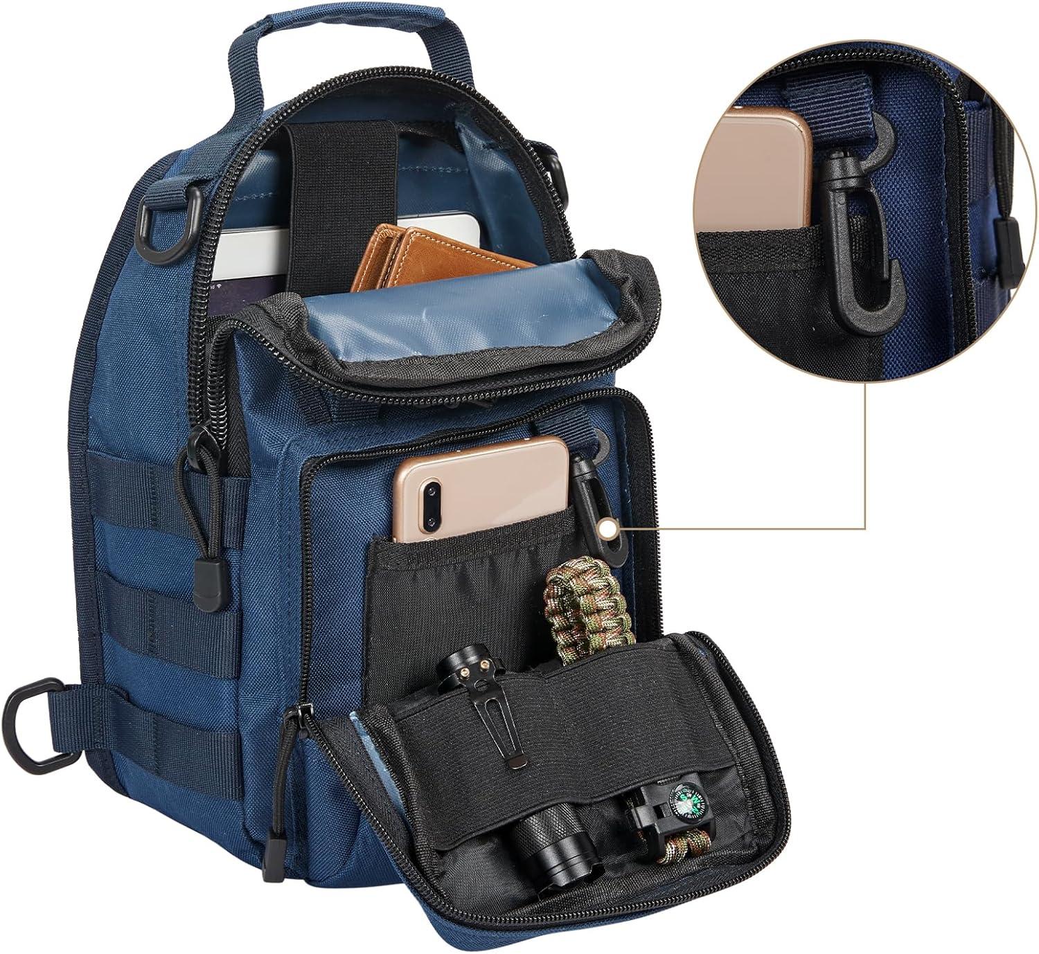 imageG4Free Outdoor Tactical Bag Backpack Military Sport Bag Pack Sling Shoulder Backpack Tactical Pack for Every Day CarryDark Blue