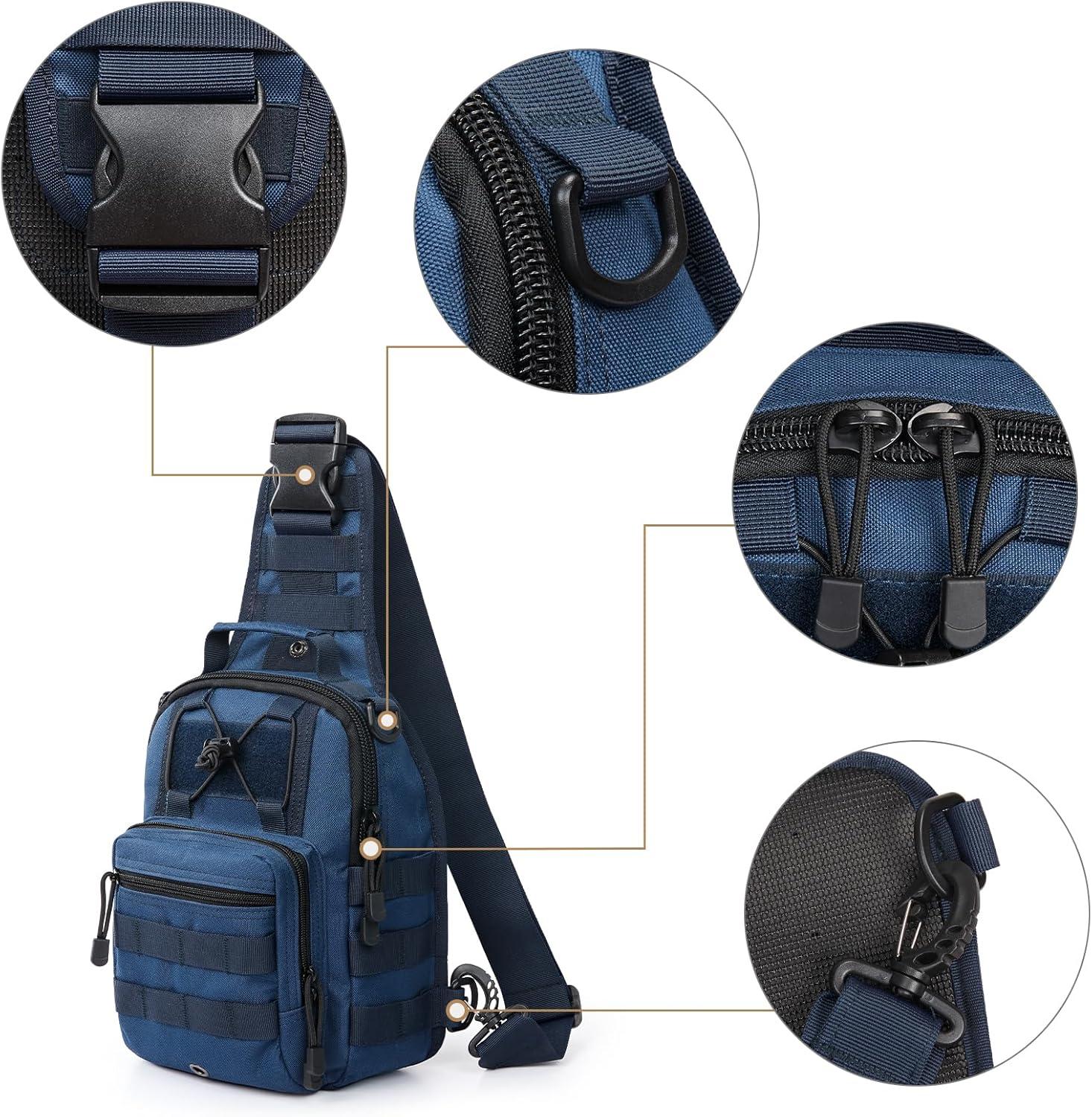 imageG4Free Outdoor Tactical Bag Backpack Military Sport Bag Pack Sling Shoulder Backpack Tactical Pack for Every Day CarryDark Blue