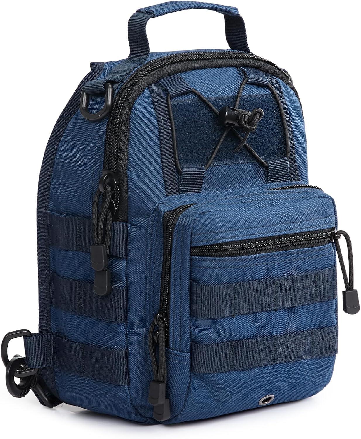imageG4Free Outdoor Tactical Bag Backpack Military Sport Bag Pack Sling Shoulder Backpack Tactical Pack for Every Day CarryDark Blue