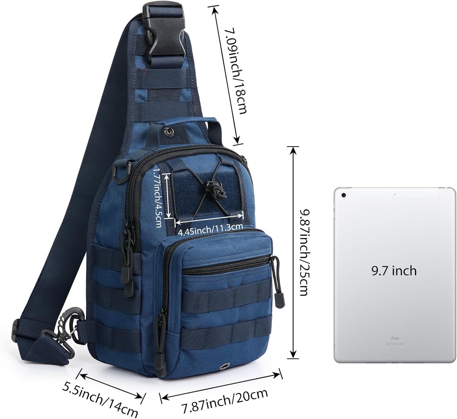 imageG4Free Outdoor Tactical Bag Backpack Military Sport Bag Pack Sling Shoulder Backpack Tactical Pack for Every Day CarryDark Blue