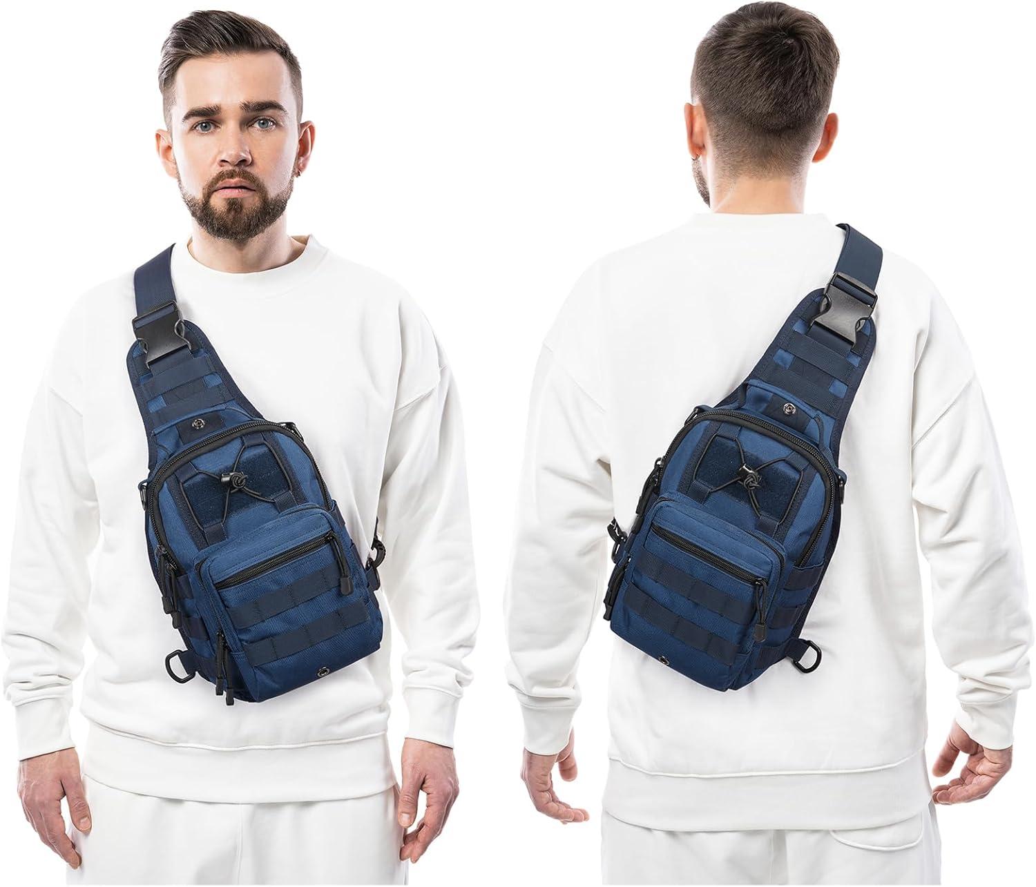 imageG4Free Outdoor Tactical Bag Backpack Military Sport Bag Pack Sling Shoulder Backpack Tactical Pack for Every Day CarryDark Blue