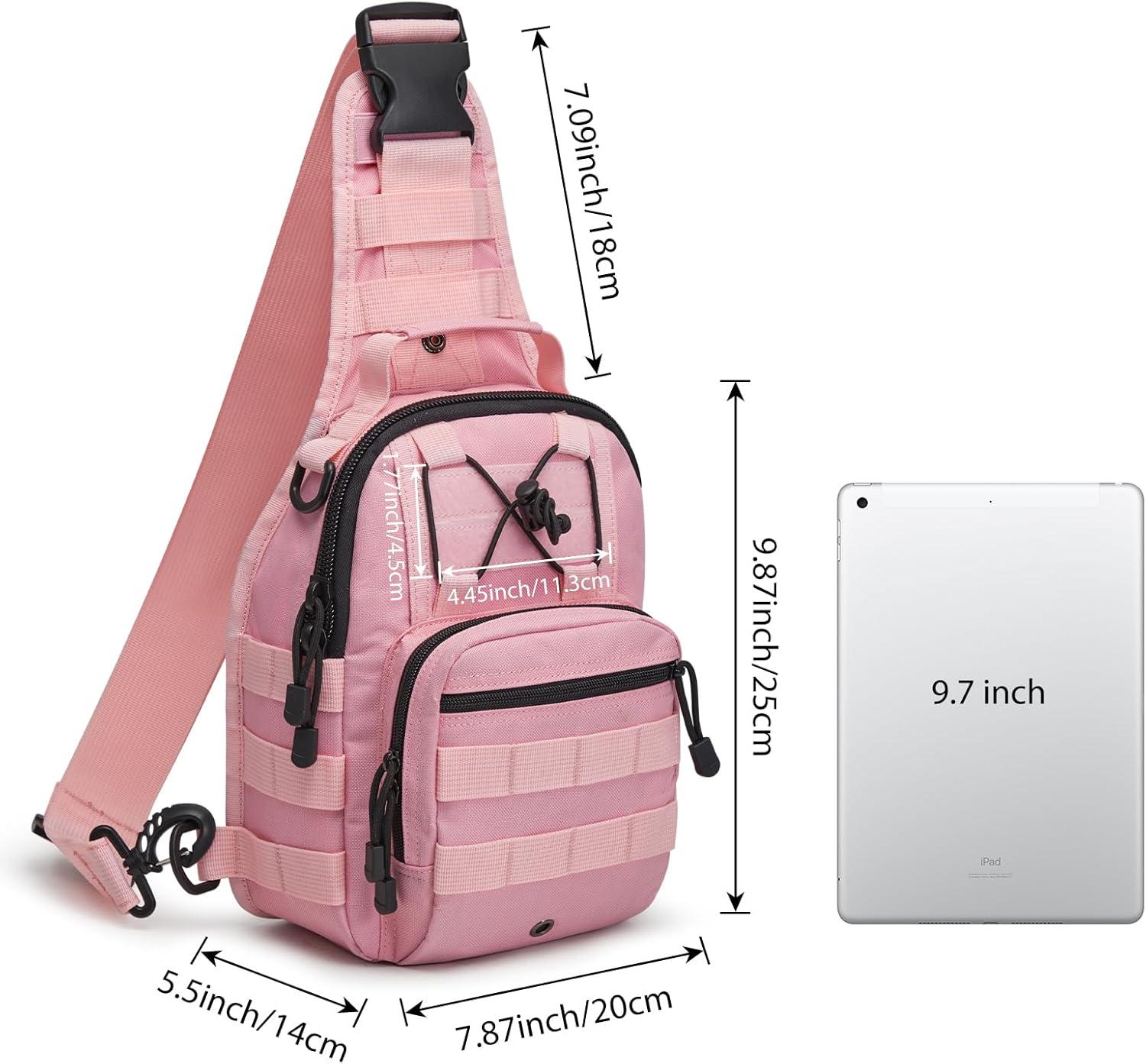 imageG4Free Outdoor Tactical Bag Backpack Military Sport Bag Pack Sling Shoulder Backpack Tactical Pack for Every Day CarryPink