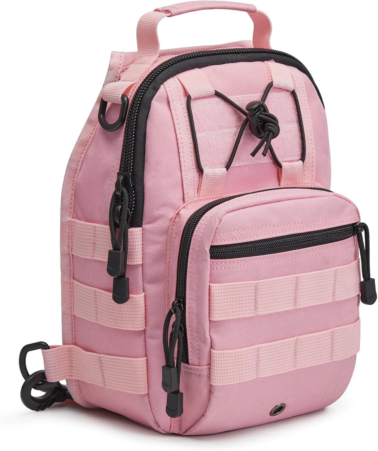 imageG4Free Outdoor Tactical Bag Backpack Military Sport Bag Pack Sling Shoulder Backpack Tactical Pack for Every Day CarryPink