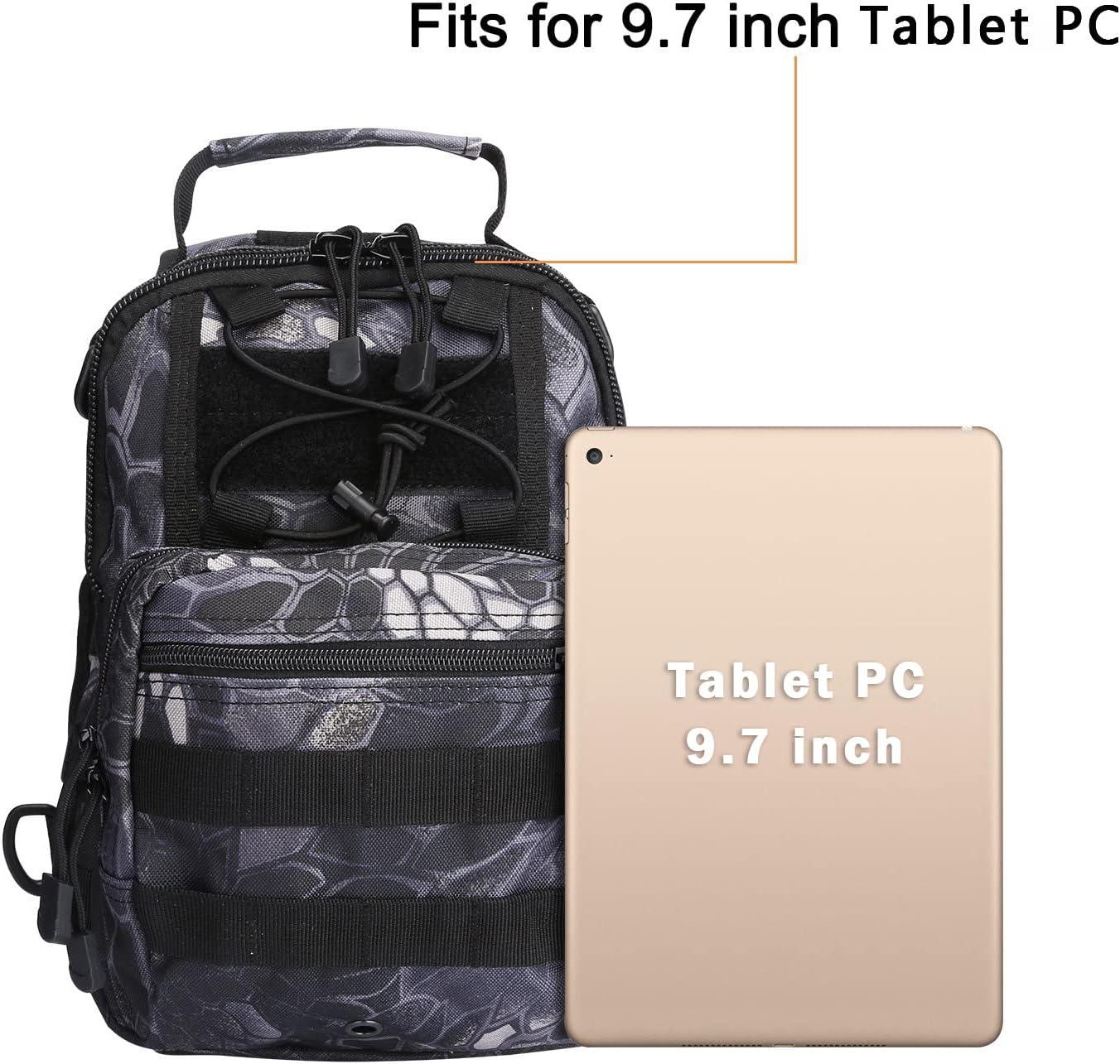 imageG4Free Outdoor Tactical Bag Backpack Military Sport Bag Pack Sling Shoulder Backpack Tactical Pack for Every Day CarryPythons Grain Black