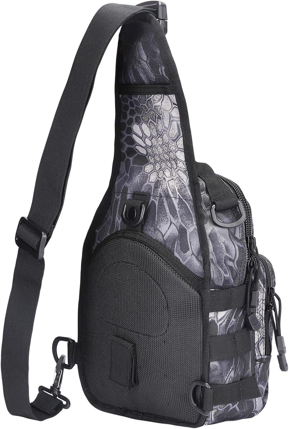 imageG4Free Outdoor Tactical Bag Backpack Military Sport Bag Pack Sling Shoulder Backpack Tactical Pack for Every Day CarryPythons Grain Black