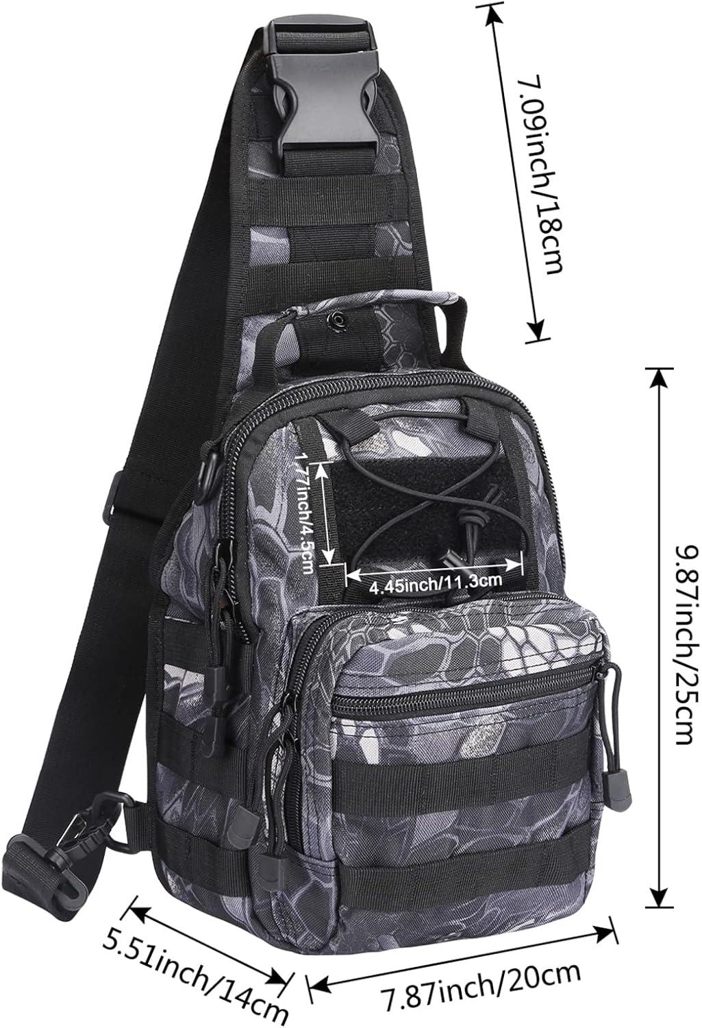 imageG4Free Outdoor Tactical Bag Backpack Military Sport Bag Pack Sling Shoulder Backpack Tactical Pack for Every Day CarryPythons Grain Black