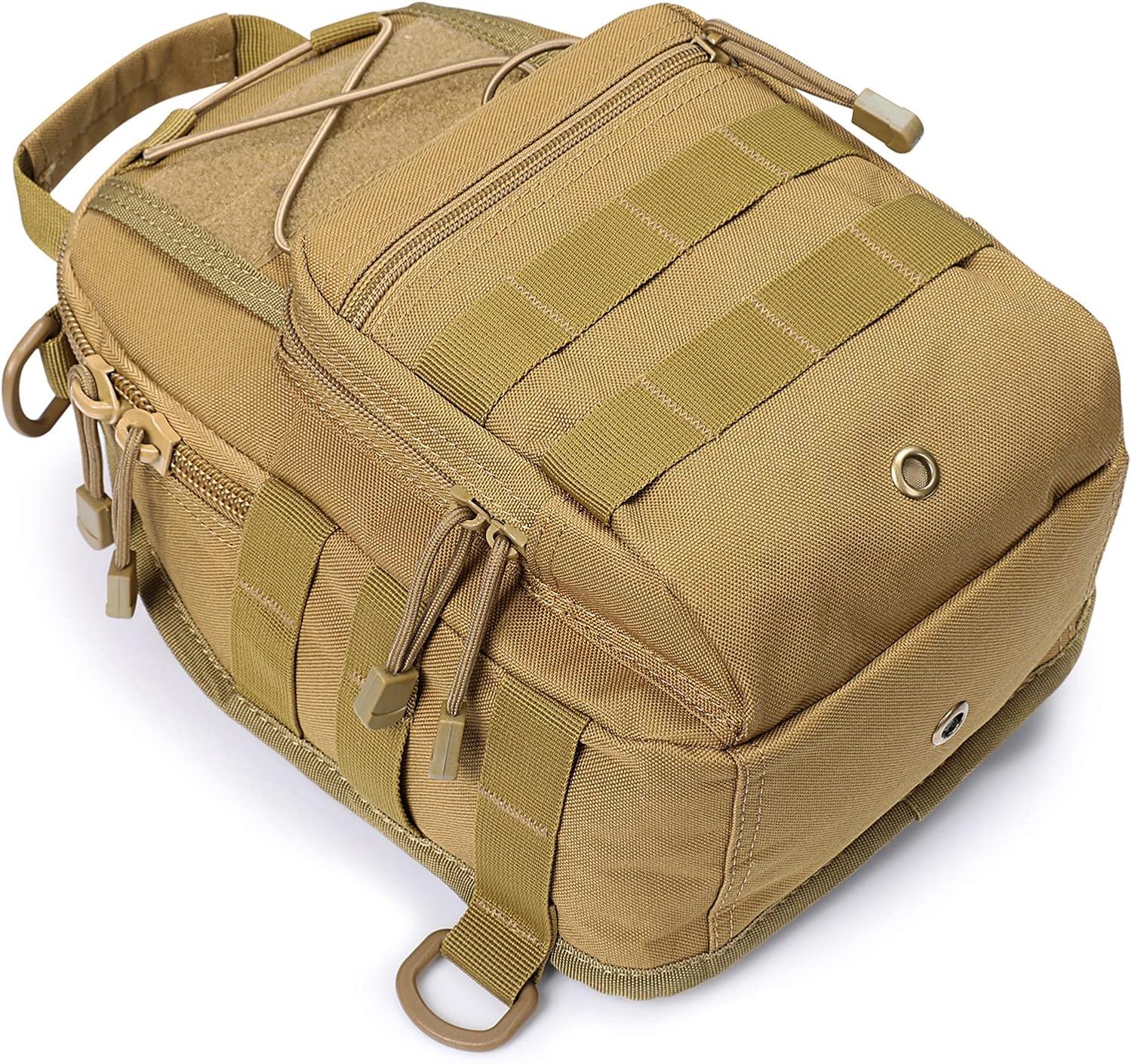 imageG4Free Outdoor Tactical Bag Backpack Military Sport Bag Pack Sling Shoulder Backpack Tactical Pack for Every Day CarryTan