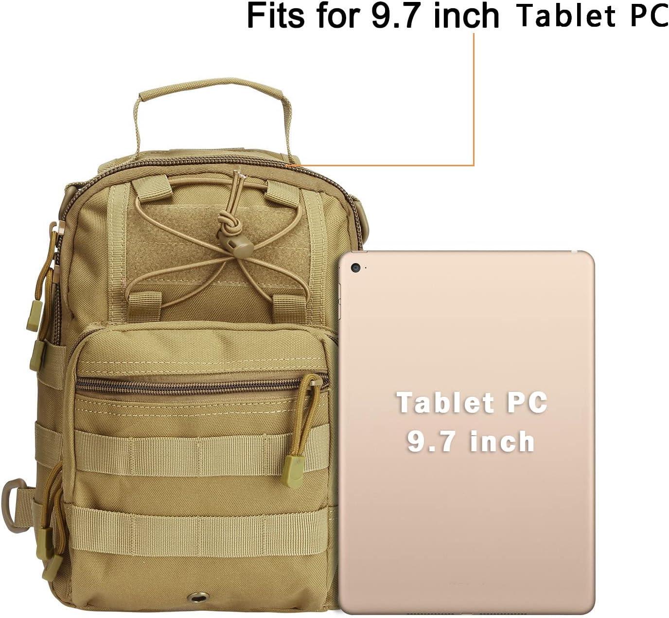 imageG4Free Outdoor Tactical Bag Backpack Military Sport Bag Pack Sling Shoulder Backpack Tactical Pack for Every Day CarryTan