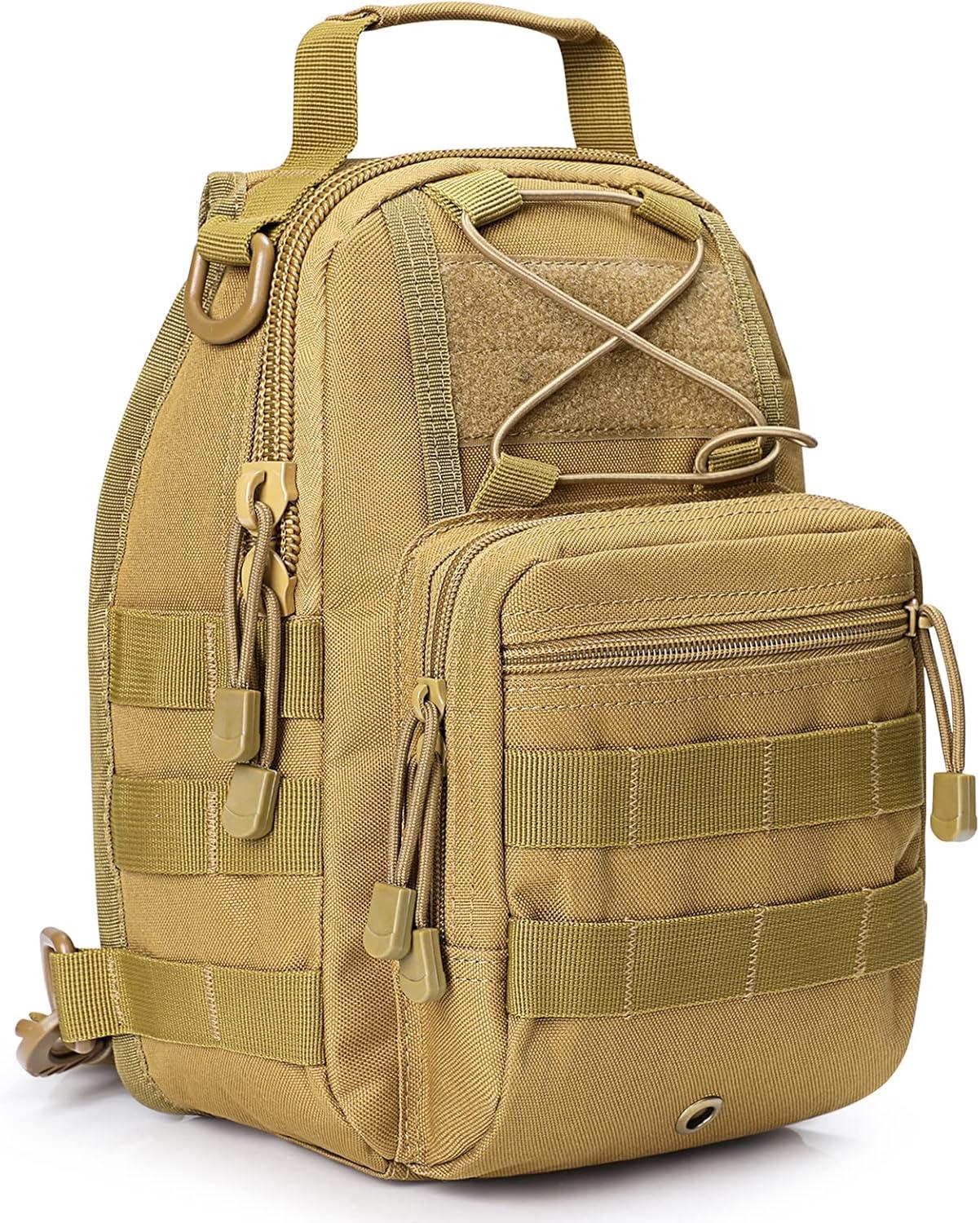 imageG4Free Outdoor Tactical Bag Backpack Military Sport Bag Pack Sling Shoulder Backpack Tactical Pack for Every Day CarryTan