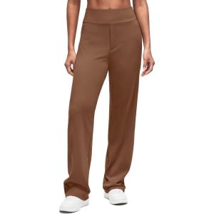 G4Free ShiftReady Women Dress Yoga Pants with Hidden Zipper Pockets High Waist Work Trousers Travel Slack Petite/Regular/Tall(Dark Coffee)