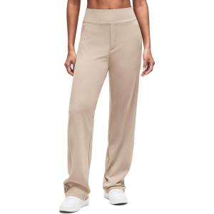 G4Free ShiftReady Women Dress Yoga Pants with Hidden Zipper Pockets High Waist Work Trousers Travel Slack Petite/Regular/Tall(Light Khaki)