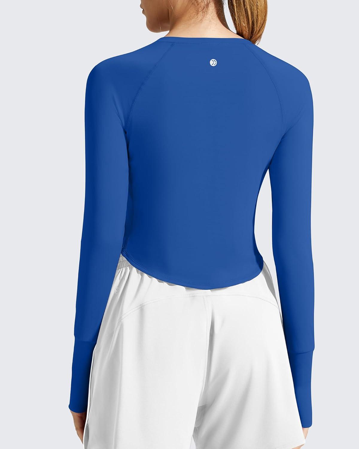 imageG4Free Womens UPF 50 Long Sleeve Rash Guard Athletic ShirtBlue