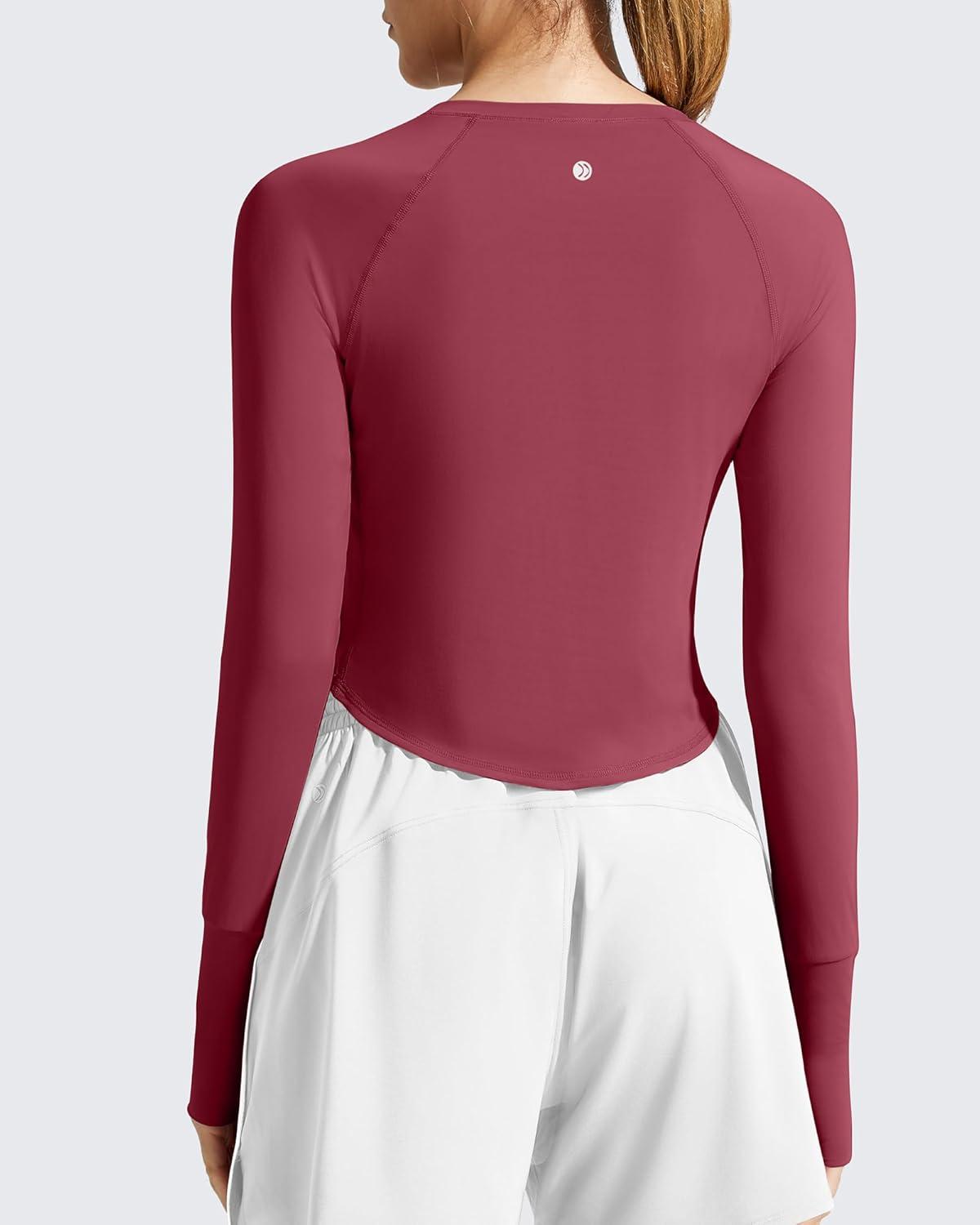 imageG4Free Womens UPF 50 Long Sleeve Rash Guard Athletic ShirtBurgundy