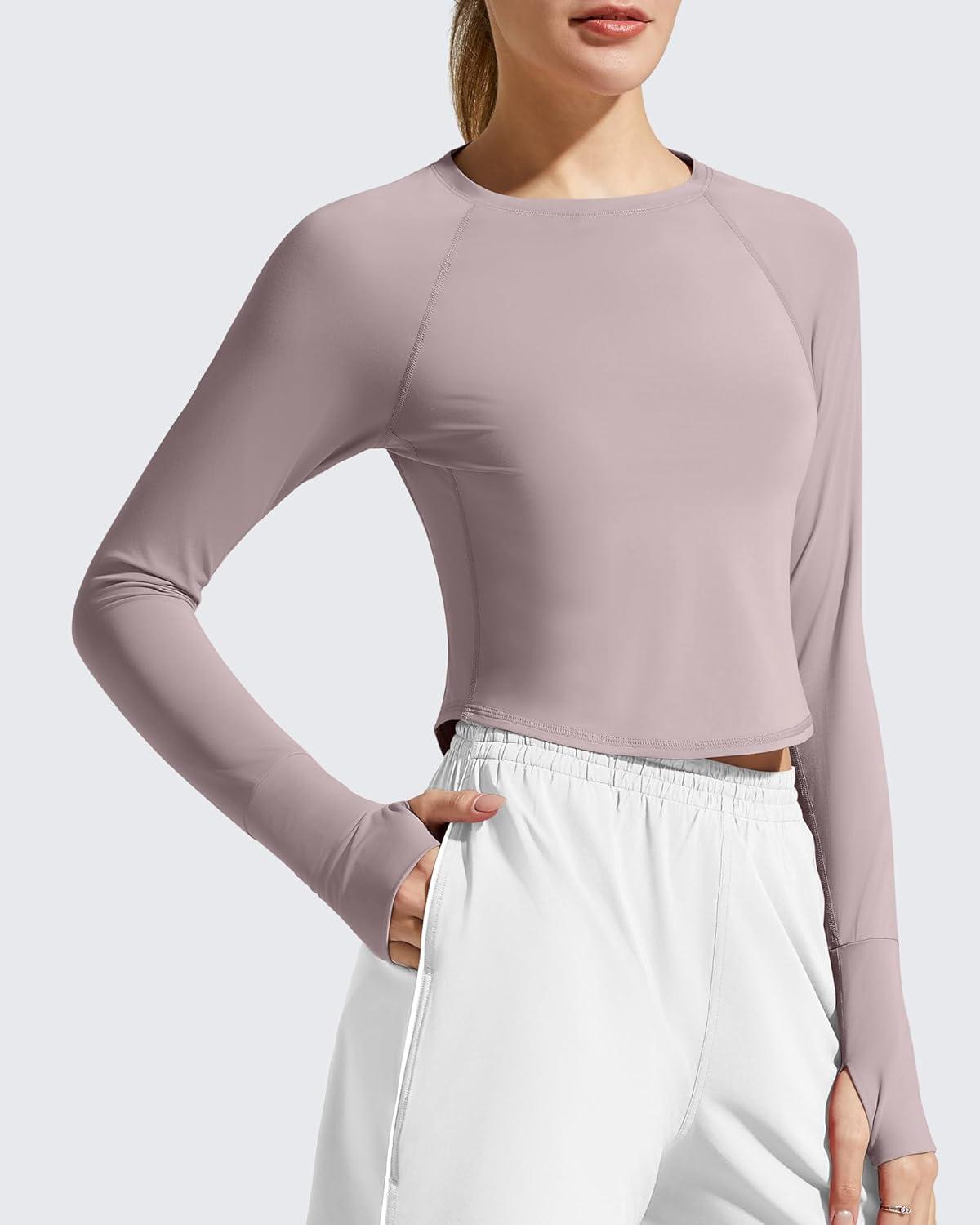 imageG4Free Womens UPF 50 Long Sleeve Rash Guard Athletic ShirtGray Lilac