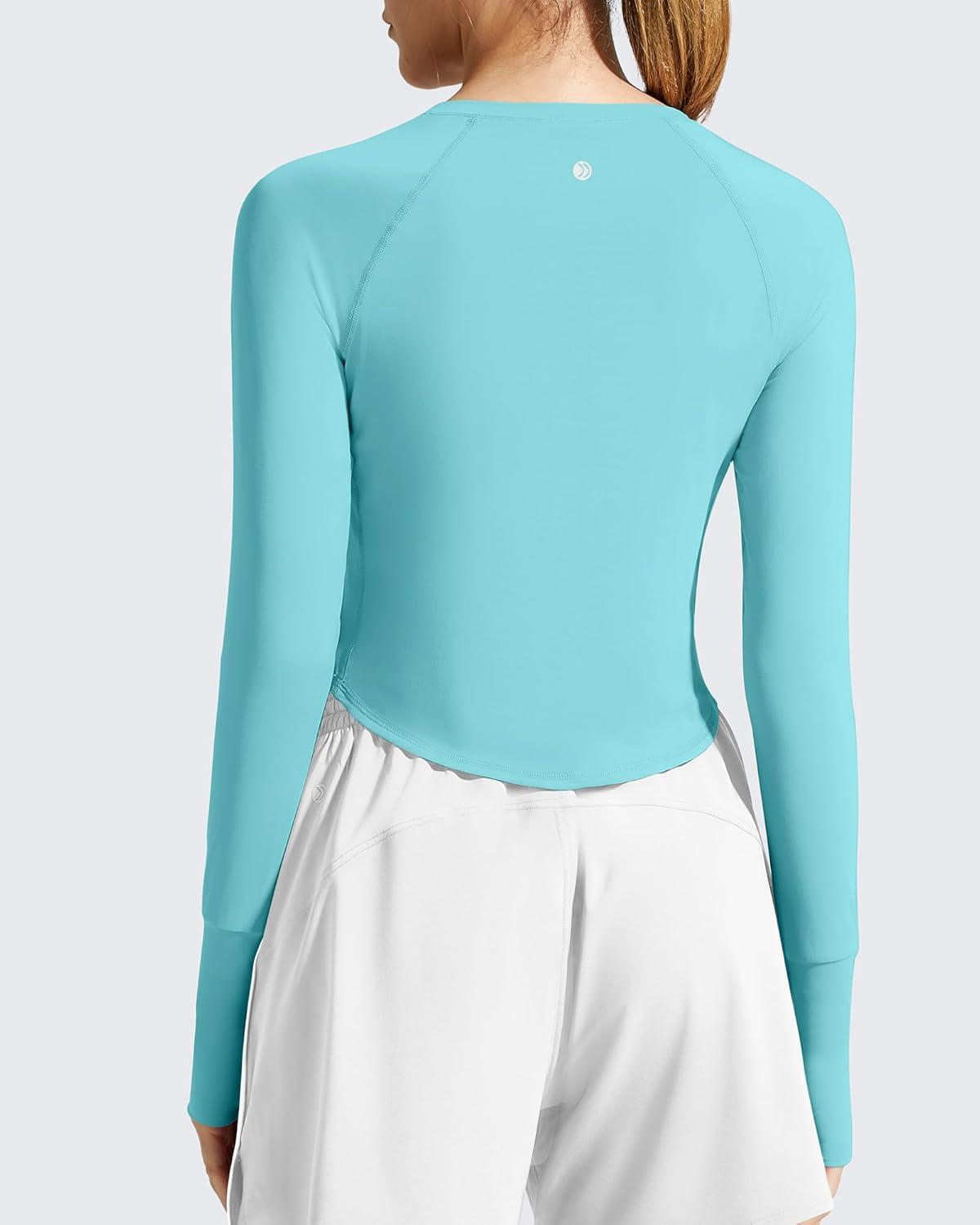 imageG4Free Womens UPF 50 Long Sleeve Rash Guard Athletic ShirtLake Blue