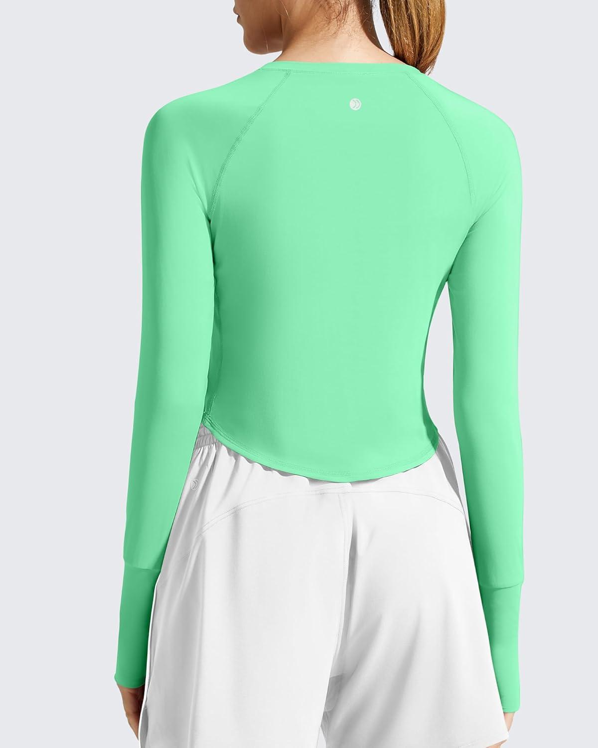 imageG4Free Womens UPF 50 Long Sleeve Rash Guard Athletic ShirtMint Green