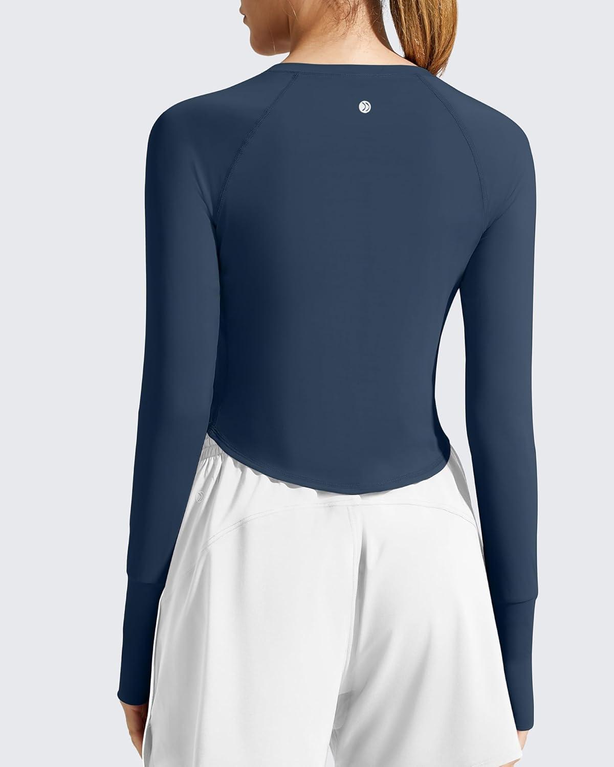 imageG4Free Womens UPF 50 Long Sleeve Rash Guard Athletic ShirtNavy