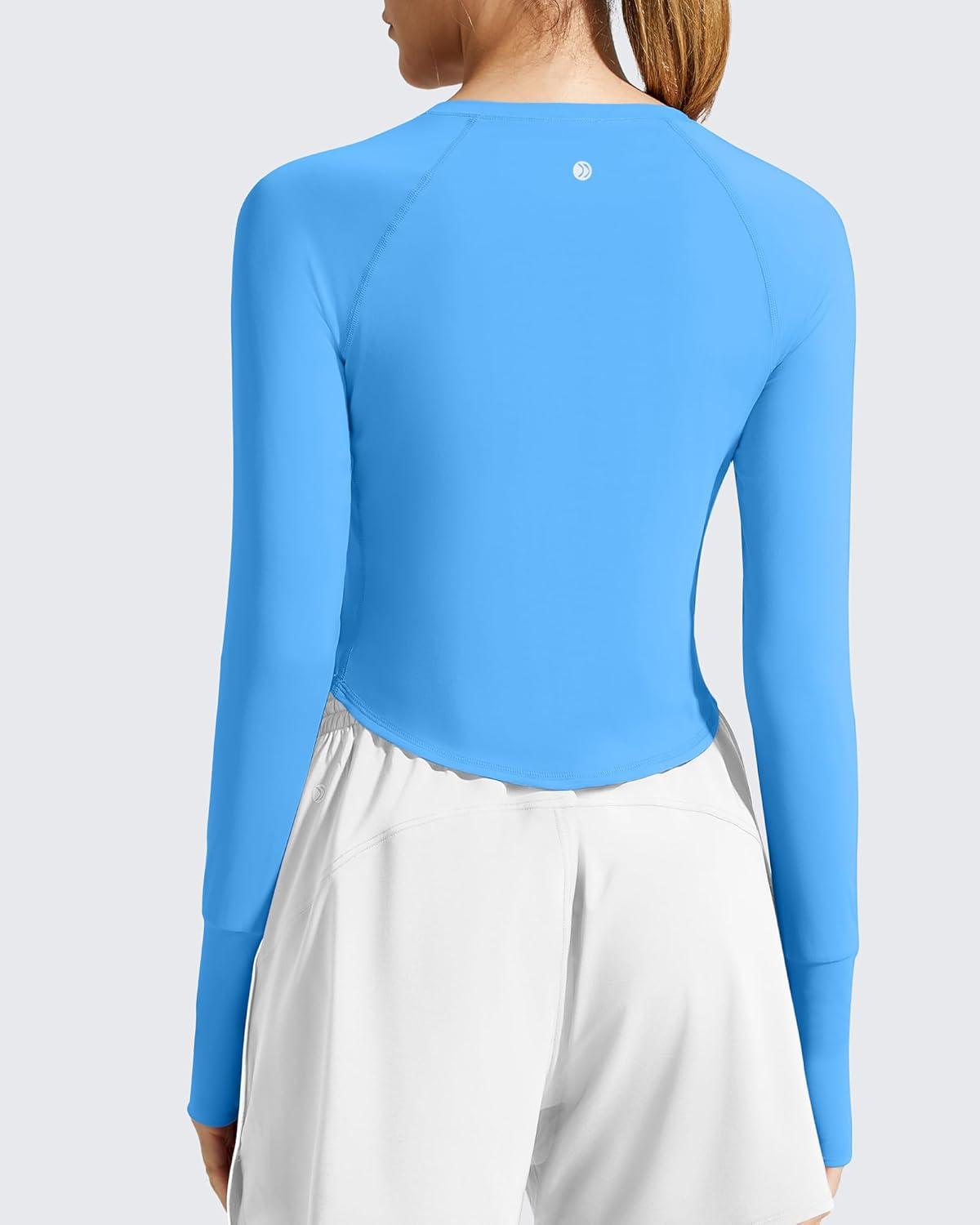 imageG4Free Womens UPF 50 Long Sleeve Rash Guard Athletic ShirtOcean Blue