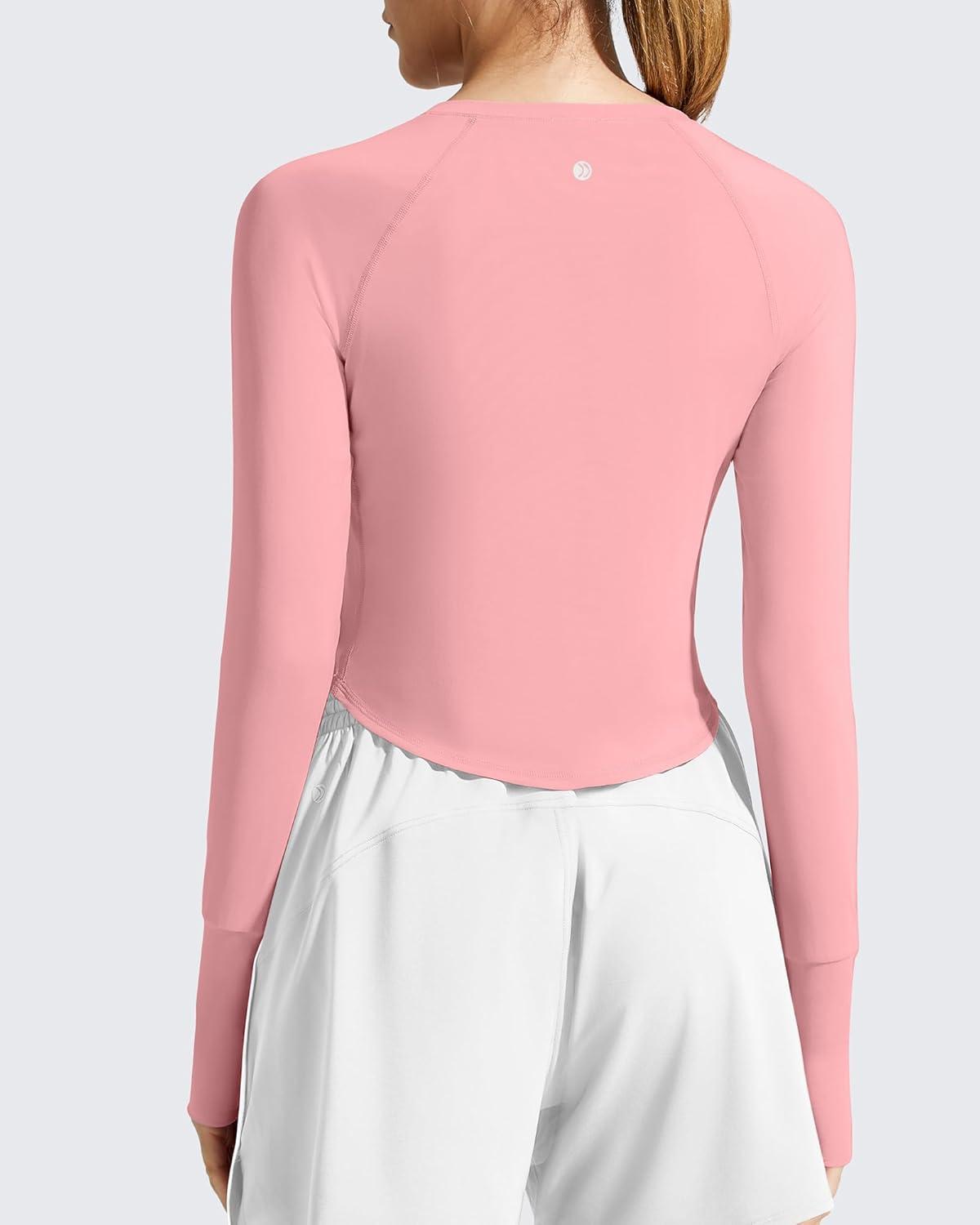 imageG4Free Womens UPF 50 Long Sleeve Rash Guard Athletic ShirtPink