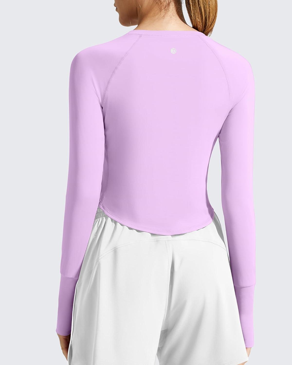 imageG4Free Womens UPF 50 Long Sleeve Rash Guard Athletic ShirtPurple