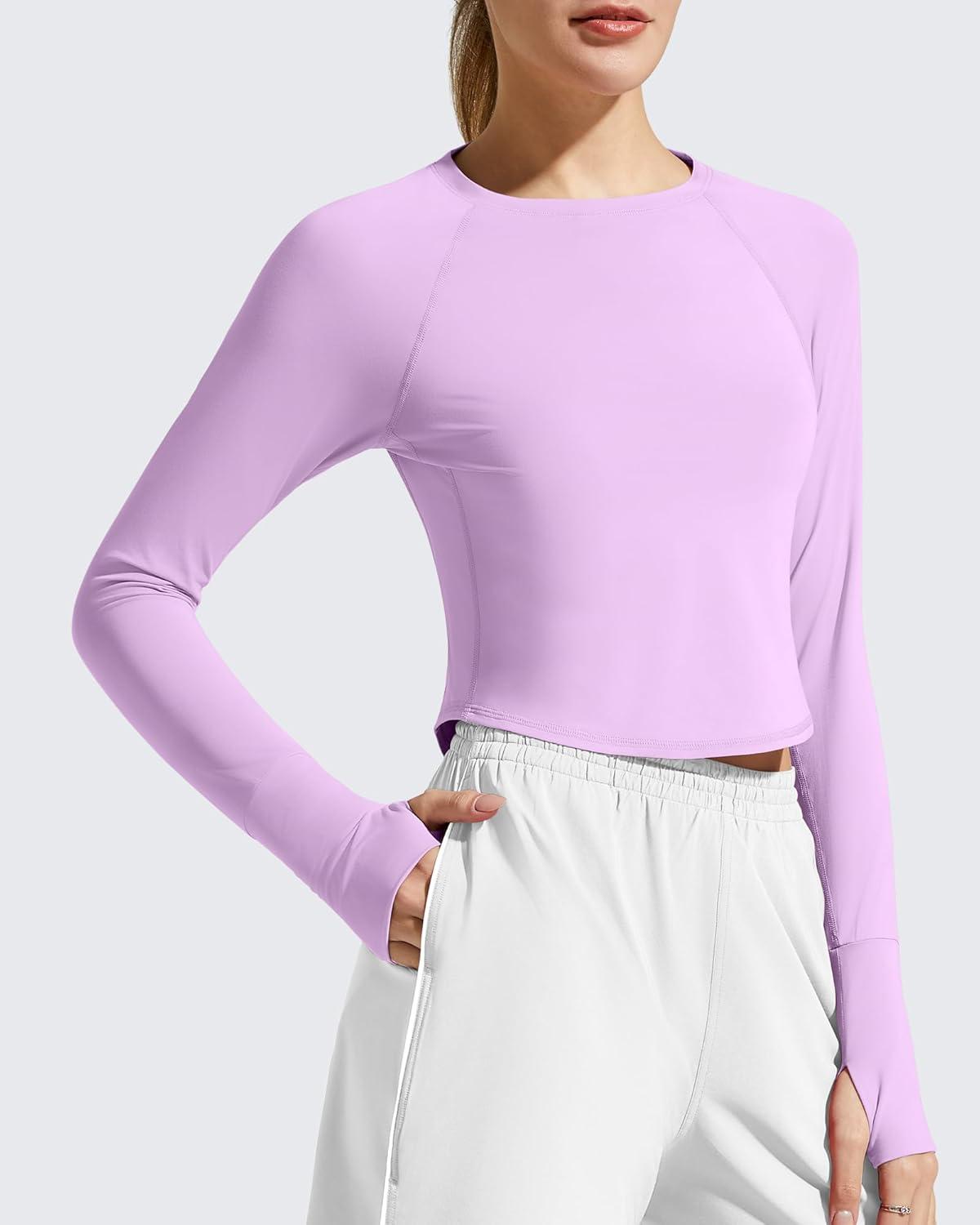 imageG4Free Womens UPF 50 Long Sleeve Rash Guard Athletic ShirtPurple