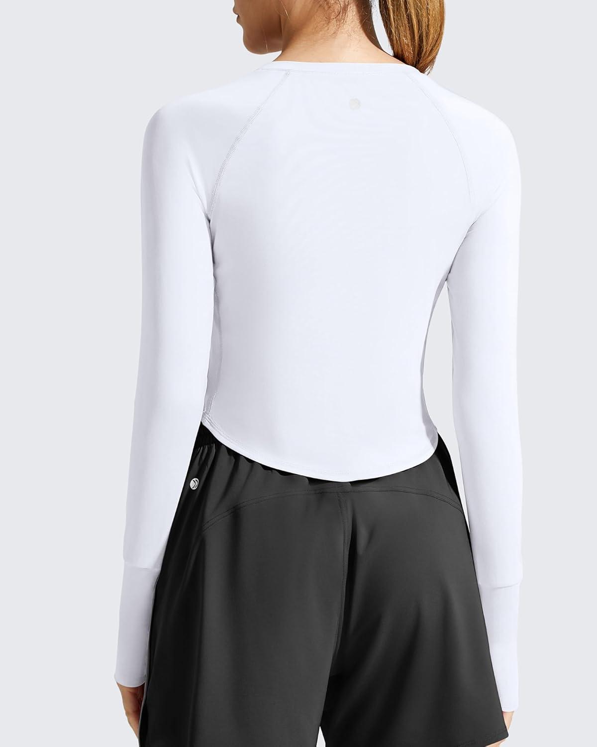 imageG4Free Womens UPF 50 Long Sleeve Rash Guard Athletic ShirtWhite