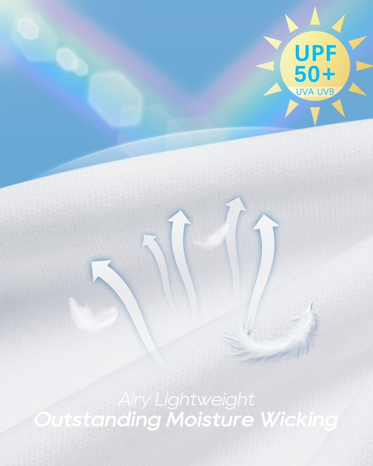 imageG4Free Womens UPF 50 Long Sleeve Rash Guard Athletic ShirtWhite