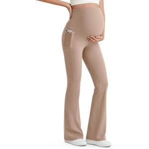 G4Free Women’s BareFeel Maternity Flare Leggings(Toffee)