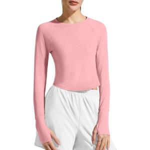 G4Free Women’s UPF 50+ Long Sleeve Rash Guard Athletic Shirt(Pink)