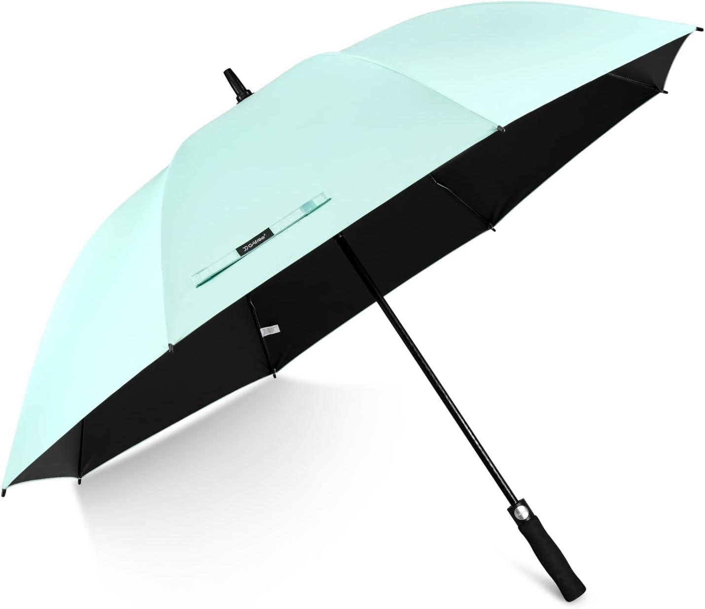 imageG4Free 5462 Inch Windproof UV Protection Golf Umbrella Extra Large Silver Coated Automatic Open Stick Long UmbrellaSeafoam BlueBlack