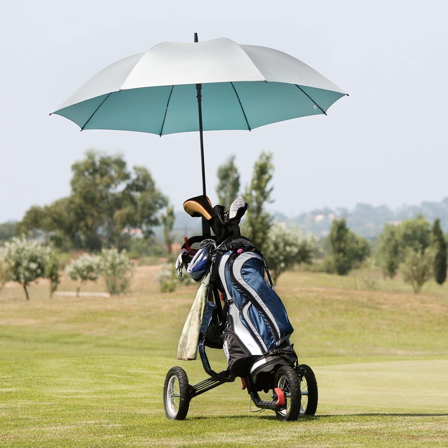 imageG4Free 5462 Inch Windproof UV Protection Golf Umbrella Extra Large Silver Coated Automatic Open Stick Long UmbrellaSilverLake Blue