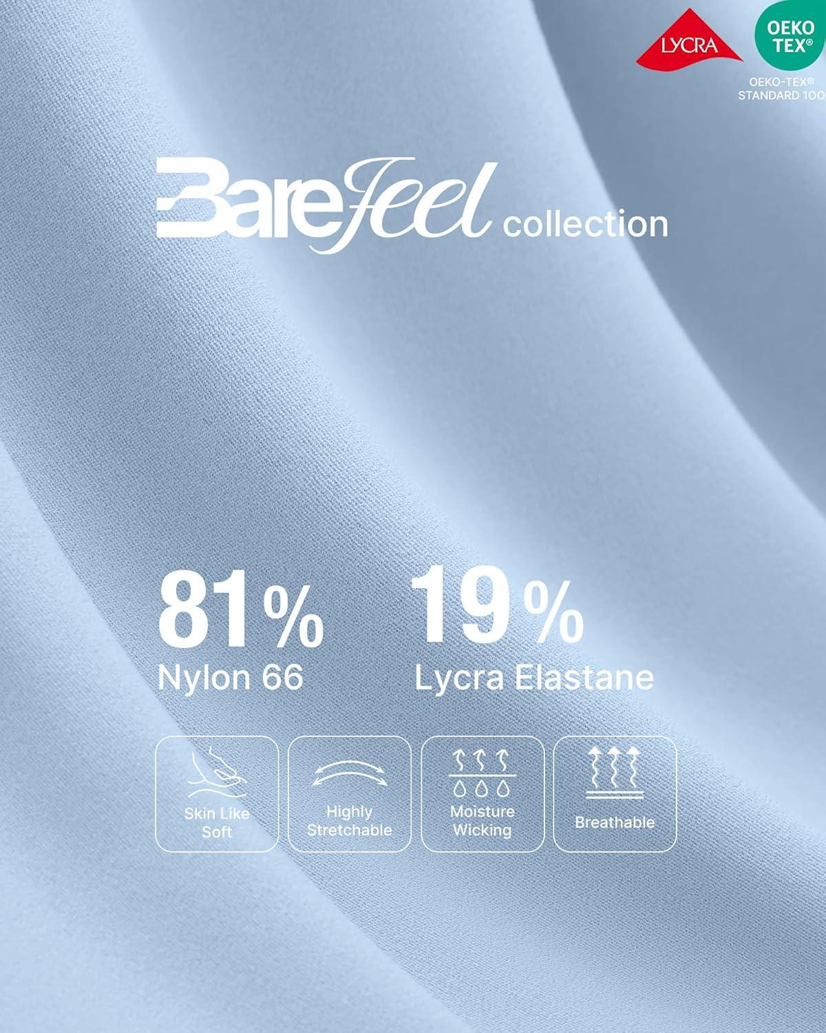 imageG4Free BareFeel Maternity Long Sleeve T Shirts Crewneck Ruches Pregnancy Workout Tops with Thumbholes Altheltic Yoga TeeLight Denim