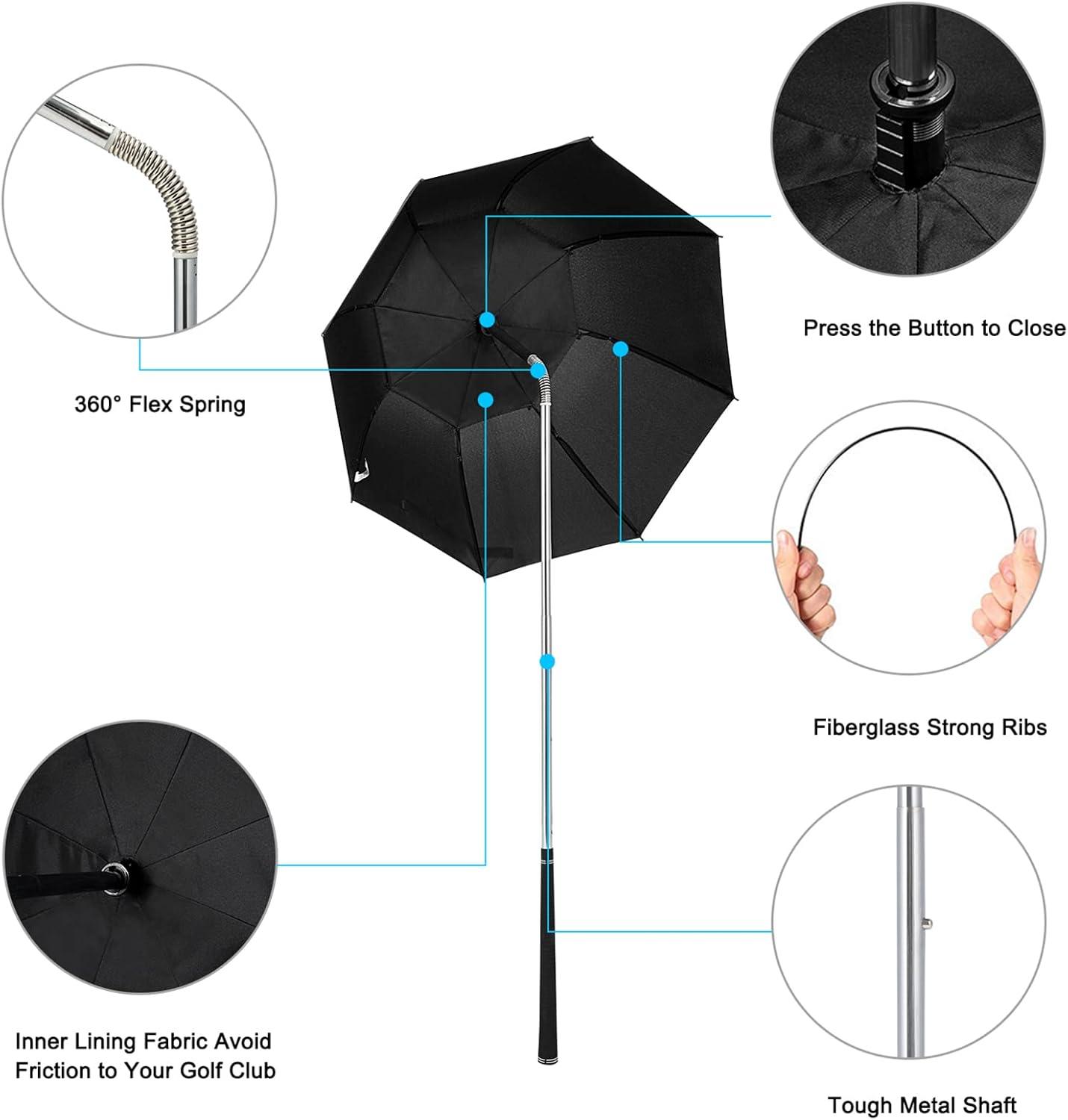 imageG4Free Golf Bag Umbrella for Club Protection Flex UmbrellaBlack