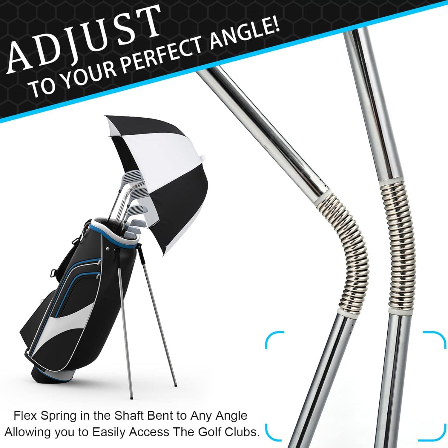 imageG4Free Golf Bag Umbrella for Club Protection Flex UmbrellaBlackWhite
