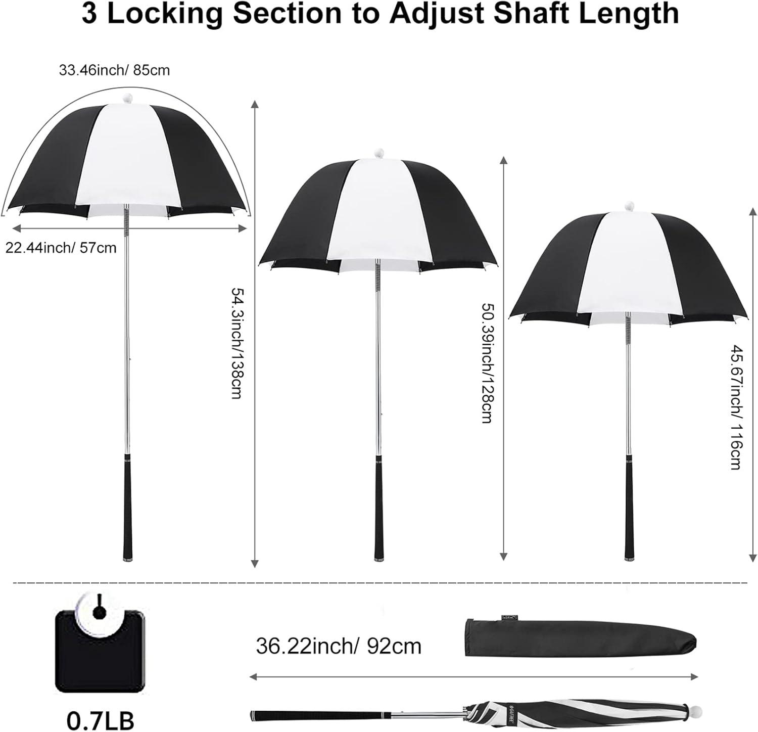 imageG4Free Golf Bag Umbrella for Club Protection Flex UmbrellaBlackWhite