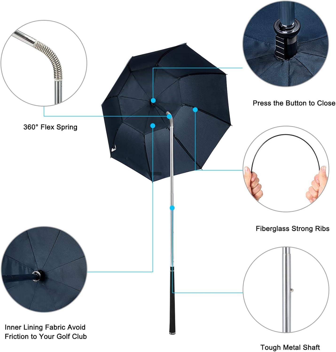 imageG4Free Golf Bag Umbrella for Club Protection Flex UmbrellaNavy