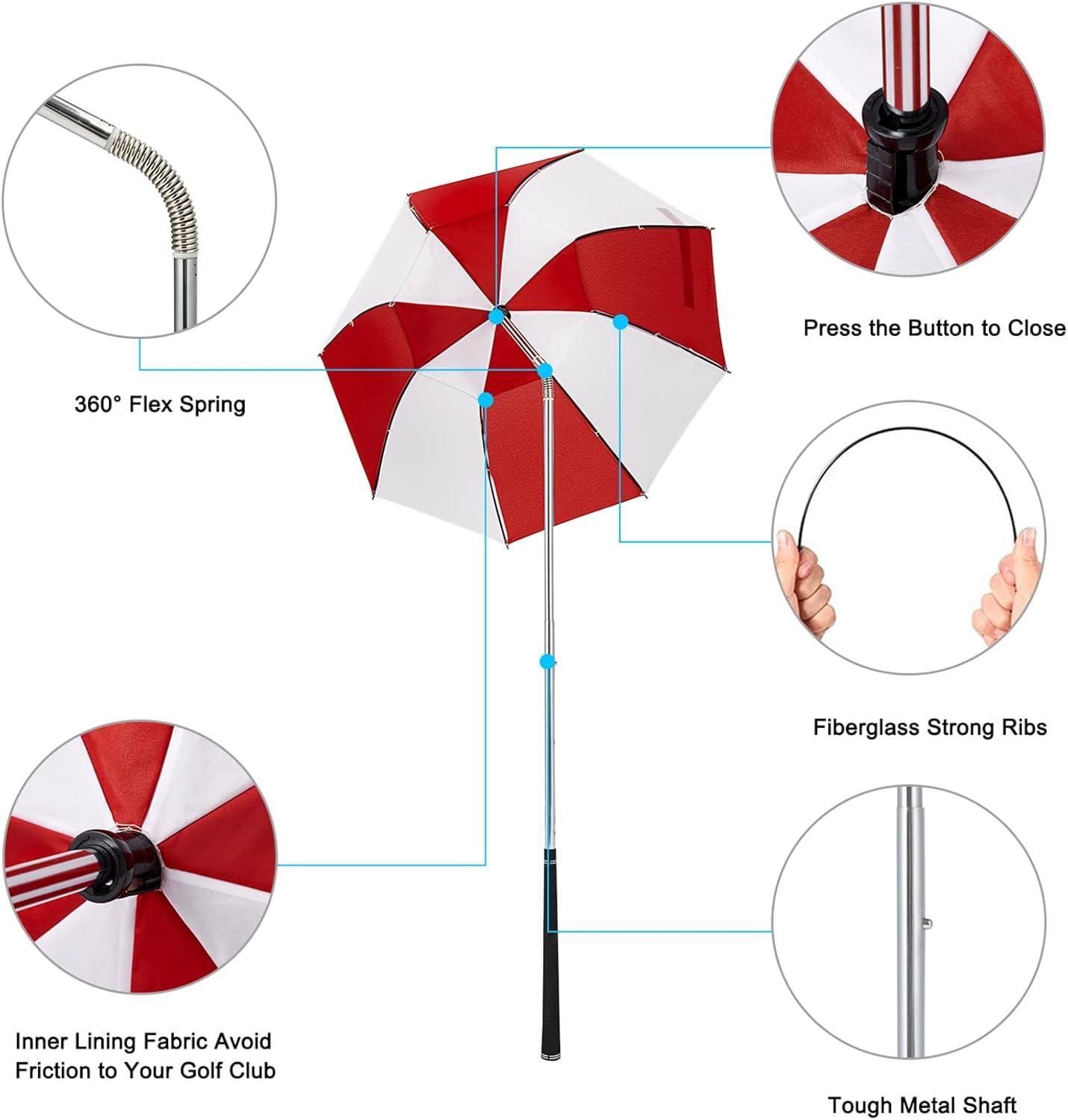imageG4Free Golf Bag Umbrella for Club Protection Flex UmbrellaRedWhite