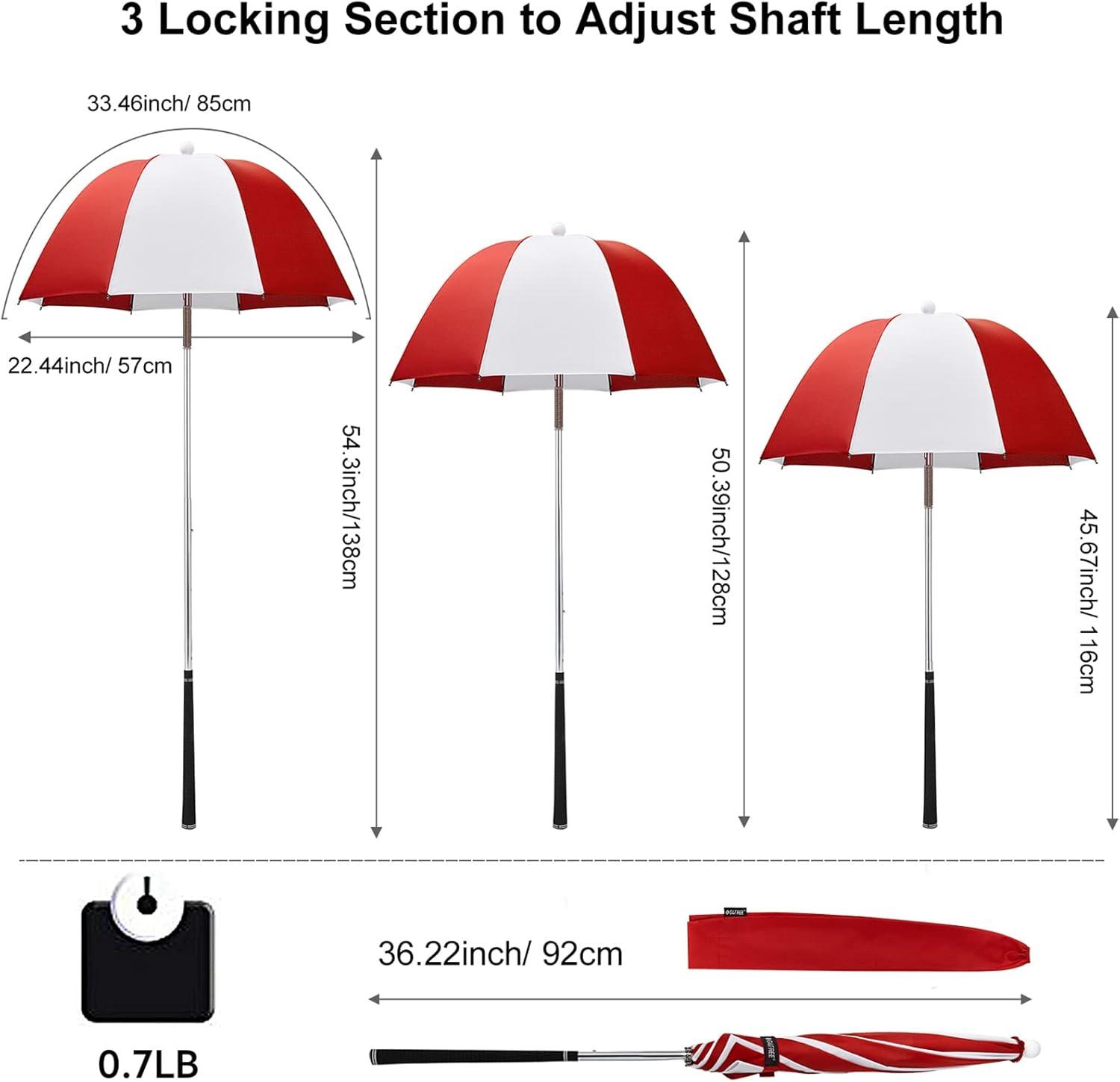 imageG4Free Golf Bag Umbrella for Club Protection Flex UmbrellaRedWhite