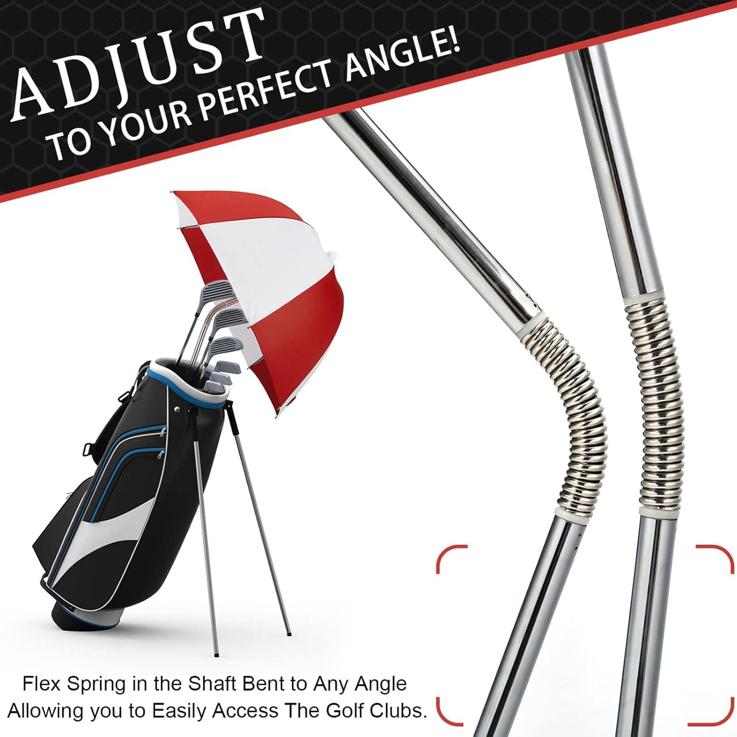 imageG4Free Golf Bag Umbrella for Club Protection Flex UmbrellaRedWhite