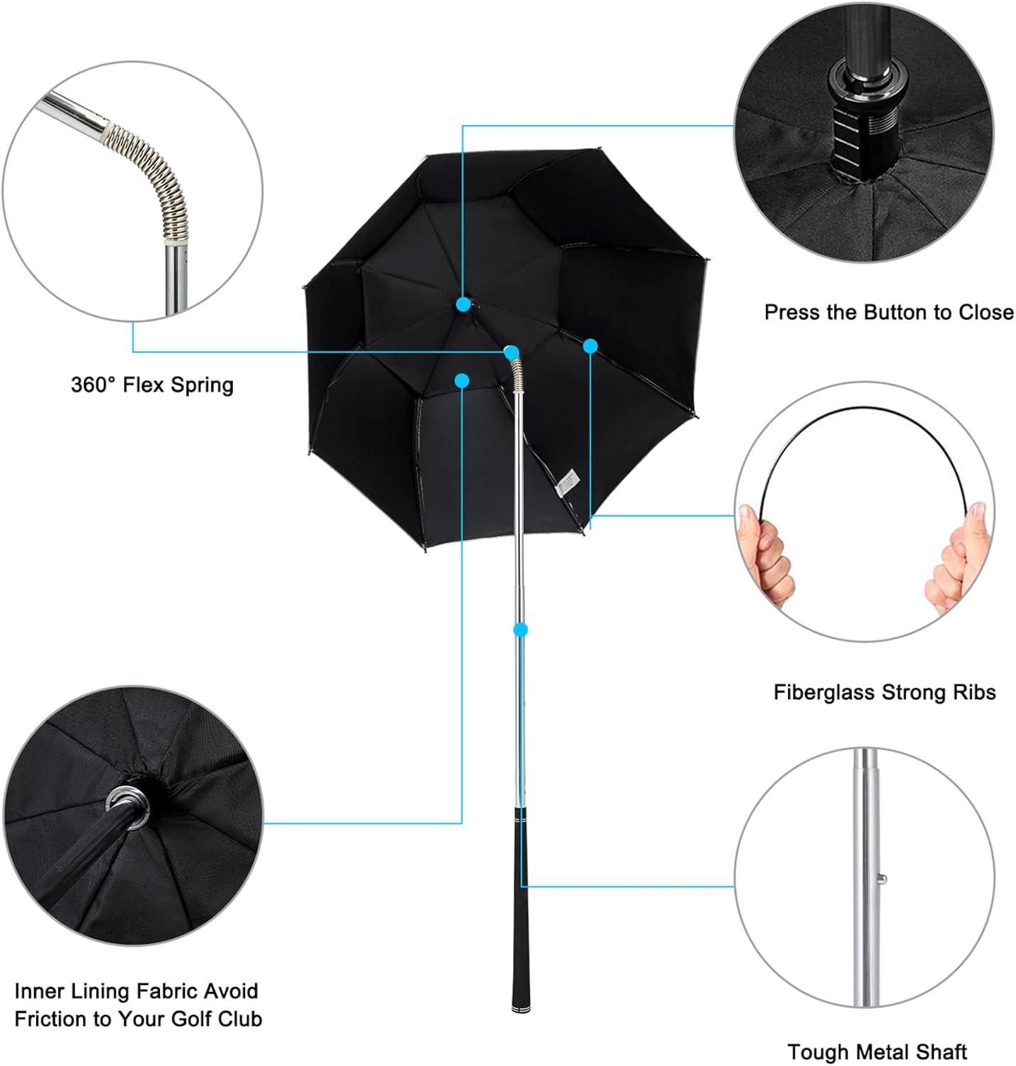 imageG4Free Golf Bag Umbrella for Club Protection Flex UmbrellaSilver