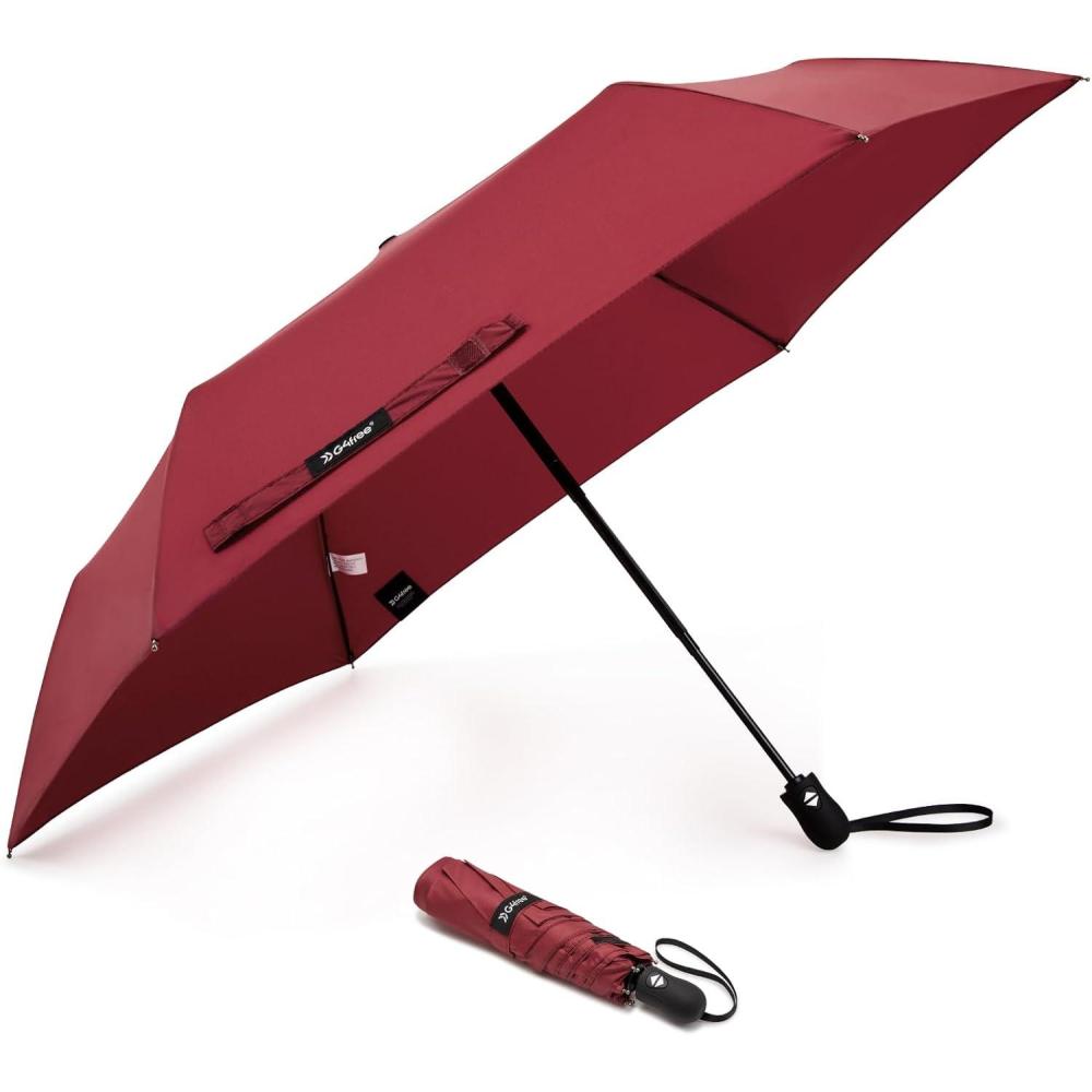 imageG4Free Mini Ultralight Umbrella UPF 50 UV Protection Compact Lightweight Travel Umbrella Super Slim Small Portable Automatic Open and Close40 Inch30D UltraLight Wine Red