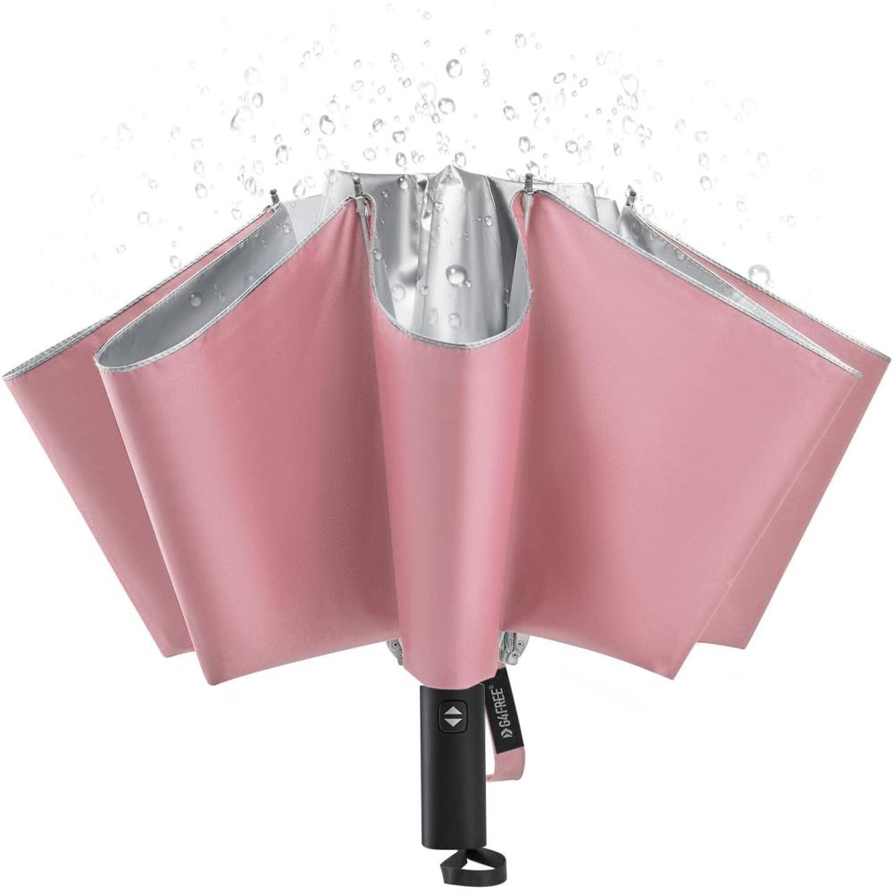 imageG4Free UPF 50 UV Protection 54 Inch Large Reverse Travel Umbrella 10 Ribs Windproof Compact Sun Blocking Inverted Car Umbrellas Automatic Open Close Lake BlueSilverUVPinkSliver